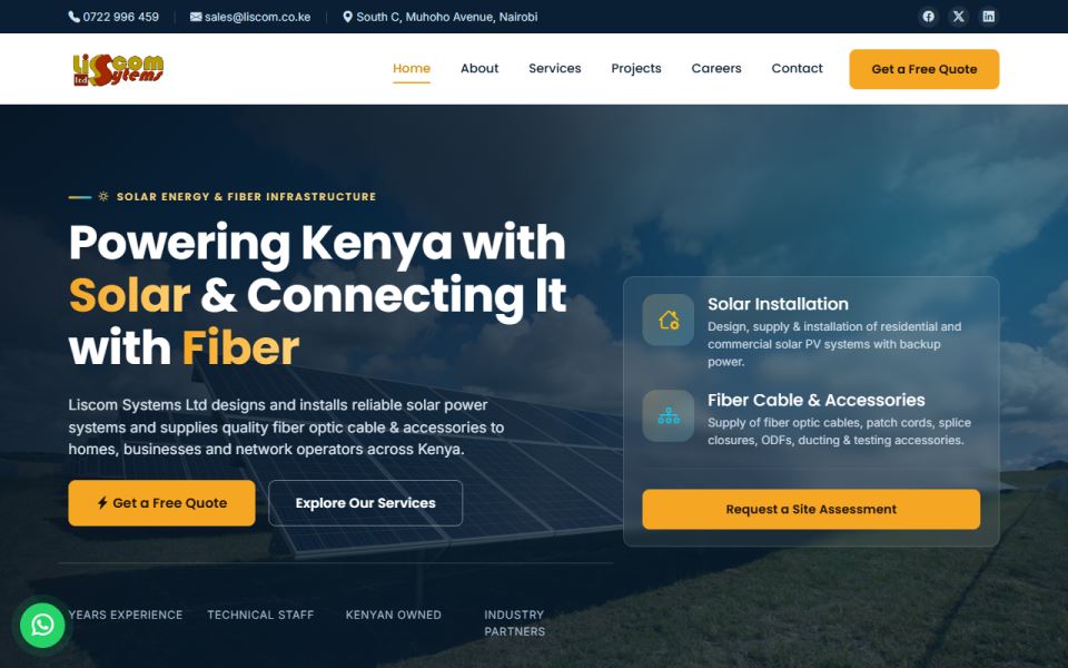 Liscom Systems website built by Twigasoft